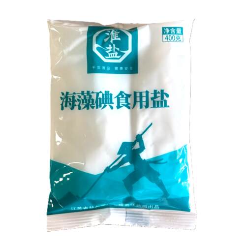 淮盐食盐海藻碘食用盐400g/袋井矿岩盐炒菜调味品细盐