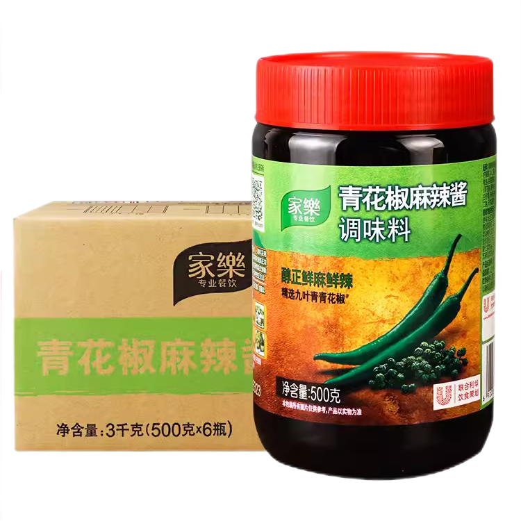 家乐青花椒麻辣酱500g青花椒鱼片麻辣虾仁爆炒红烧焖煮拌菜用辣酱