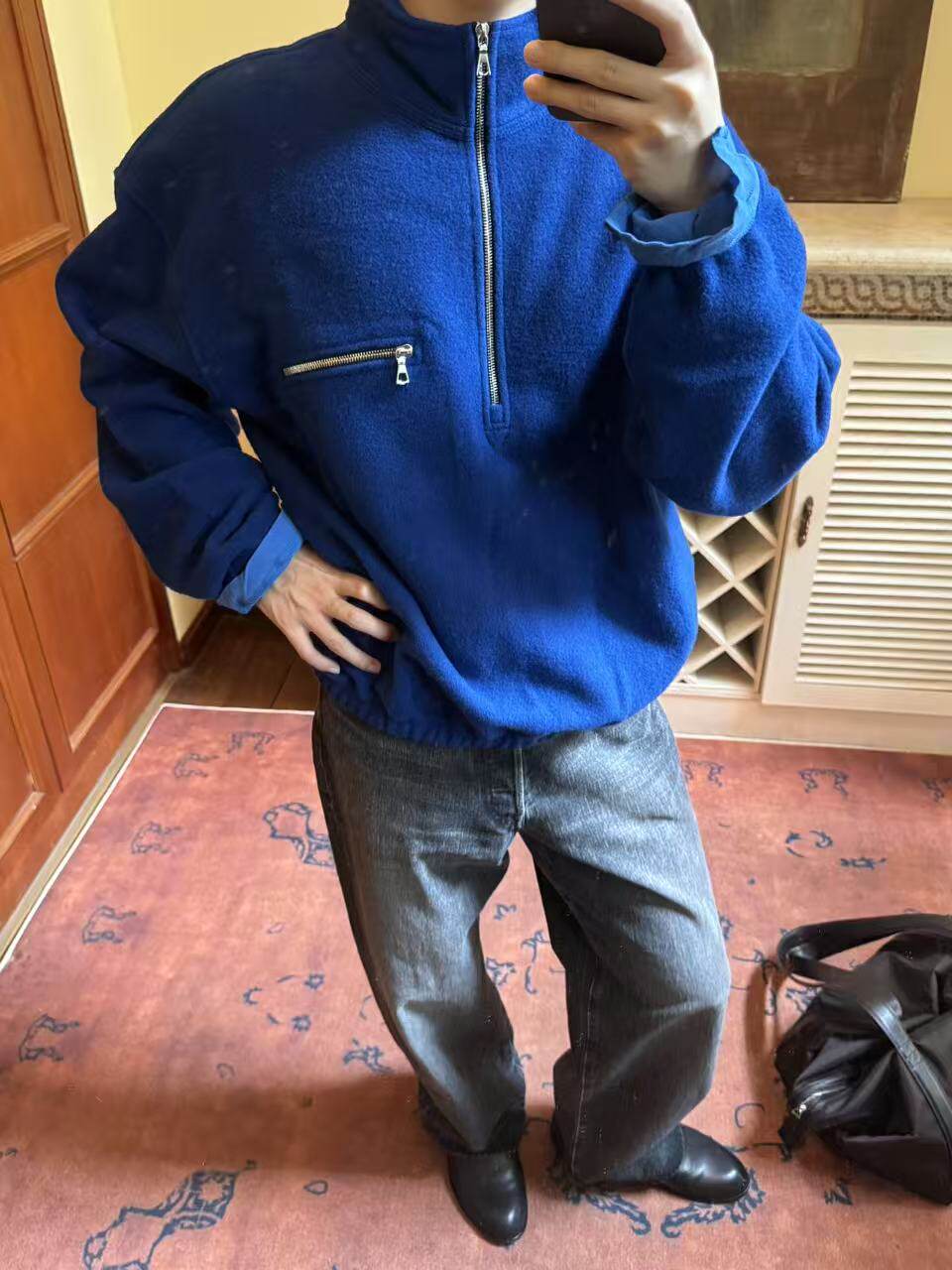 thumbnail for Tricolor Rier26 new pure wool half-zipper pullover jacket, half-cardigan pullover sweatshirt, thick autumn/winter style