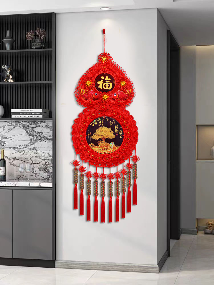 五帝钱中国结挂件客厅大财运挂件葫芦新房开门装饰挂件新年