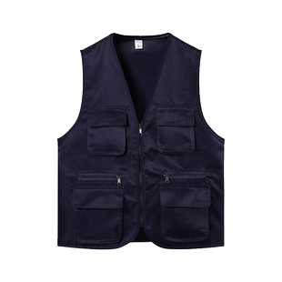 多口袋工作服马甲定制logo摄影婚礼策划工衣背心印字男女工装订做