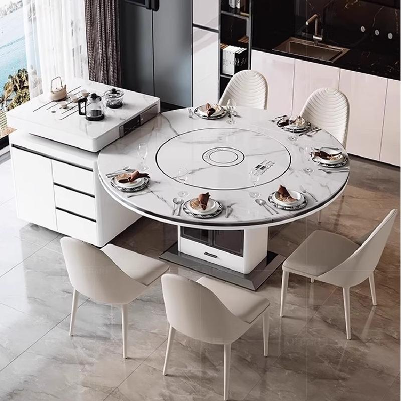 政府补贴岛台餐桌一体带电磁炉家用小户型多功能分离伸缩方圆两用