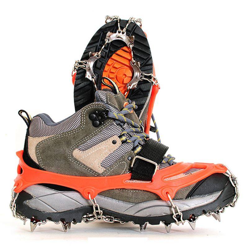CLS户外不锈钢13齿冰爪攀岩雪爪链冬季加强冰抓防滑鞋套登山鞋爪