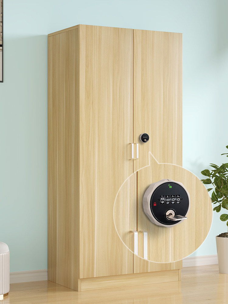 密码锁柜子对开柜门锁带钥匙机械数字密码锁更衣柜子床头柜锁小型