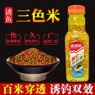 西部风酒米维它三色小米彩米干米野钓鲫鱼黑坑鲤鱼三色诱小米窝料