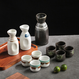 日式清酒杯套装陶瓷酒具小酒杯白酒杯复古风清酒壶套装创意小酒杯