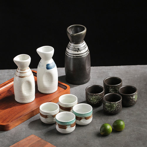 日式高温瓷杯清酒杯复古酒壶配套