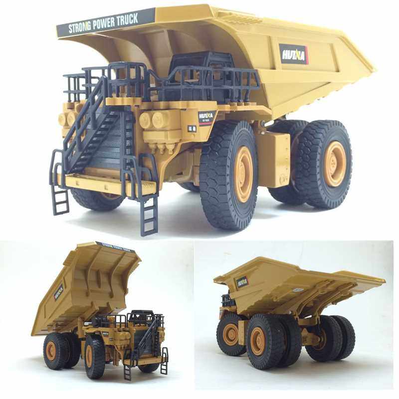 正品汇纳盒装 合金工程车模型1:40卡车矿山车大型翻斗金属自卸车7