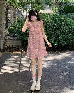 夏日在晚餐后新款首发2023夏季飞袖甜美可爱少女连衣裙仙女裙梓