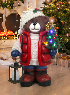 圣诞树圣诞熊落地摆件高档客厅电视柜装饰家居饰品新年圣诞节礼物