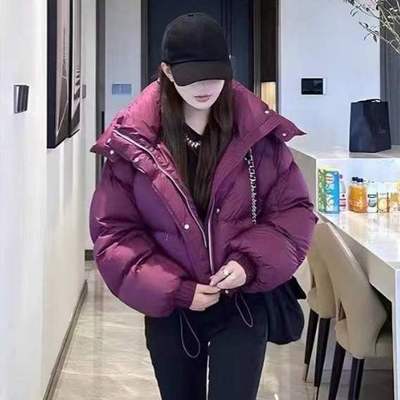 白鸭绒加厚羽绒服女短款2024冬季韩版高端小个子百搭面包服长袖