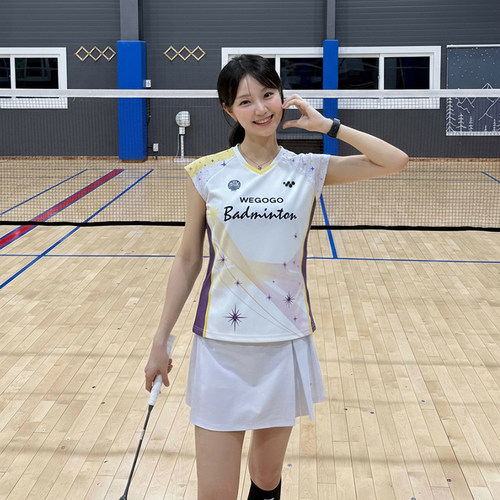WEGOGO夏新款银河小飞袖羽毛球服运动速干吸湿训练比赛T恤女