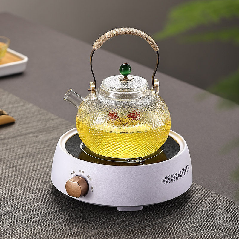 简悠电陶炉煮茶器小型煮茶炉玻璃煮茶壶迷你电磁炉家用烧水蒸茶壶