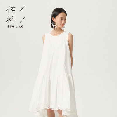 佐料女装ZDD2L140无袖连衣裙白色