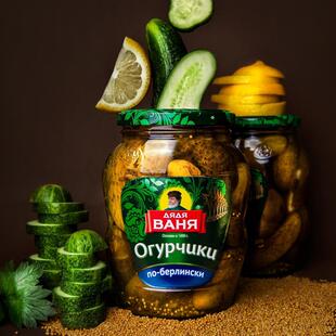 俄罗斯瓦尼亚老爹酸黄瓜原装进口汉堡三明治西餐配菜腌制青瓜罐头