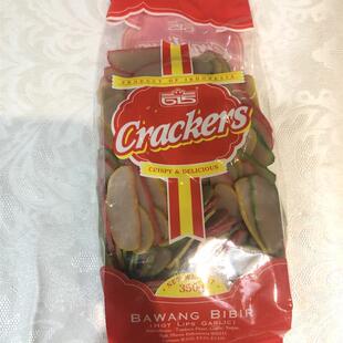 印尼新亚615牌彩色圆形蒜片 需油炸蒜头饼krupuk bawang 350克