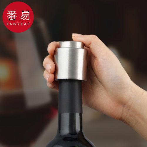 瓶塞/红酒A1pn008-家用真空按压密封排气保鲜瓶塞酒盖不锈钢酒帽