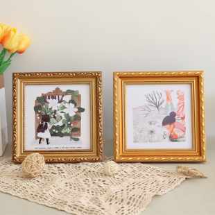 欧式实木相框摆台正方形5 6 7 8寸挂墙画框桌面A4小摆件30*30定制