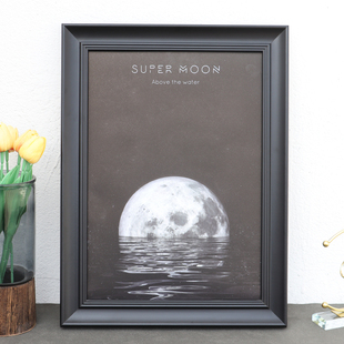 简约黑色相框摆台高级感a3实木大画框空框装裱装饰画挂墙方形定制