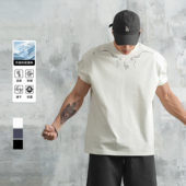 T恤男夏季 鹿家门2025新款 防晒短袖 运动凉感速干衣宽松抑菌健身衣