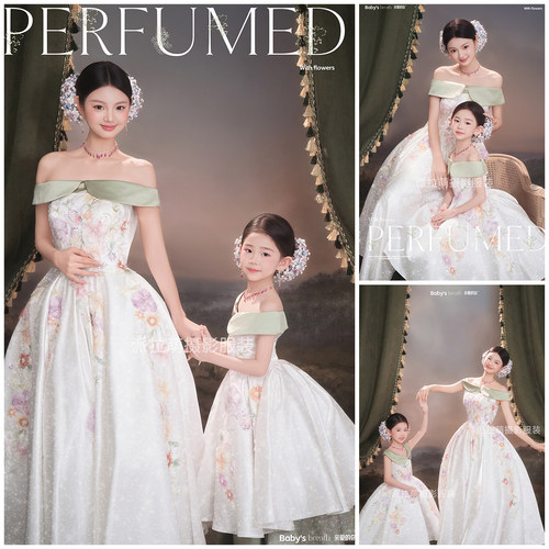 亲子装刘亦菲同款礼服拍照衣服