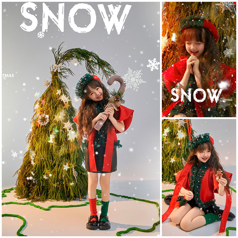 女童拍照演出服模特走秀圣诞