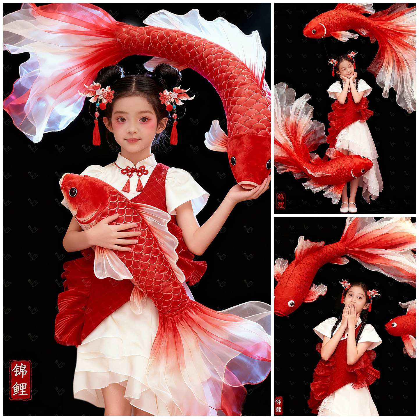 新年锦鲤女孩主题演出服