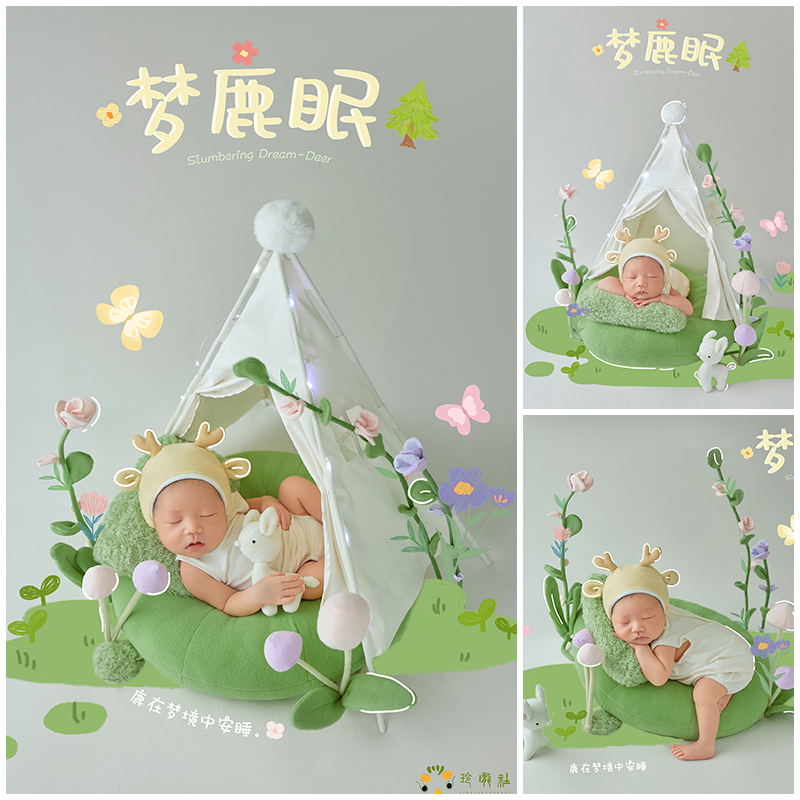 宝宝满月照拍照哈衣道具