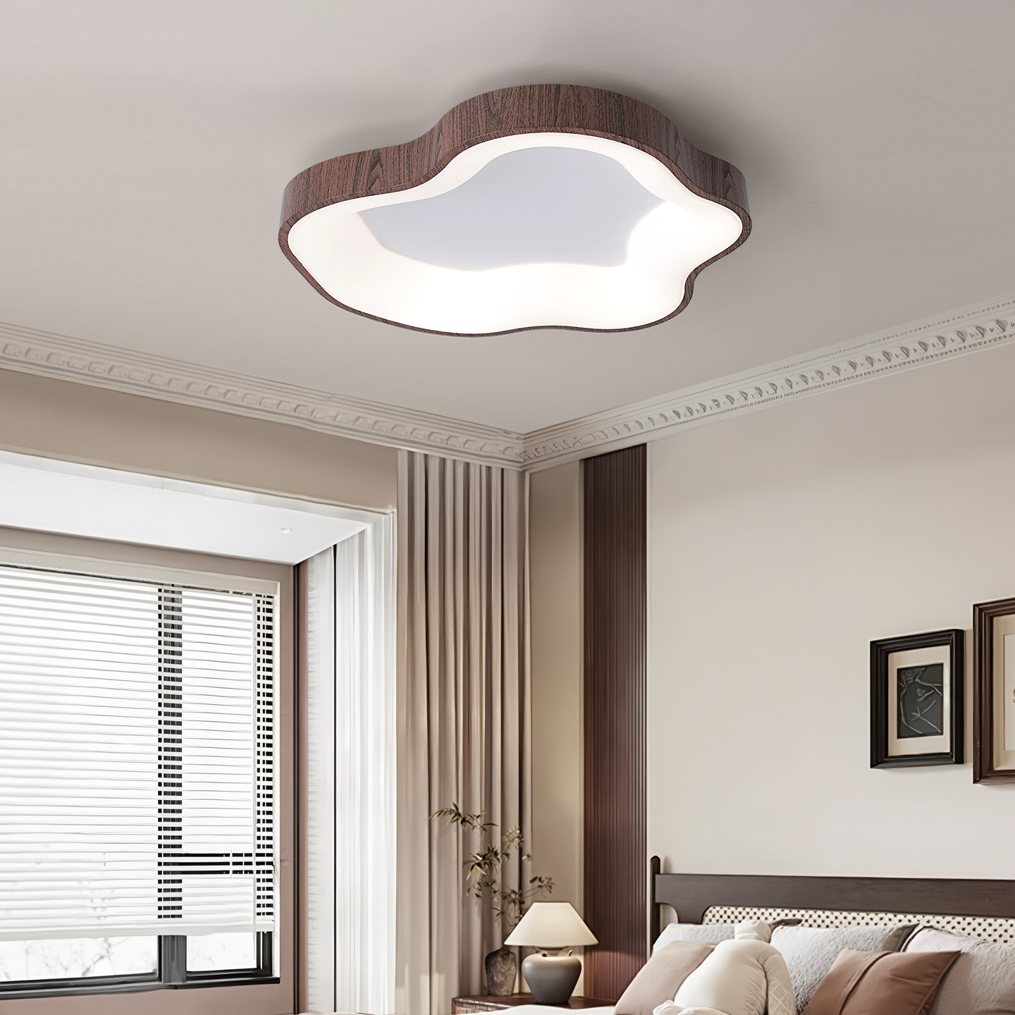 中古风护眼云朵卧室灯创意波浪吸顶灯复古餐厅书房LED中山灯具厂,家装灯饰光源,智能吸顶灯,淘宝优惠券,粉丝福利购,淘宝优惠卷