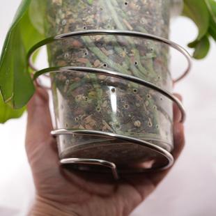 兰花剩手挂钩蝴蝶兰花盆配件悬挂钩子阳台石斛兰墙壁围栏不锈钢钩