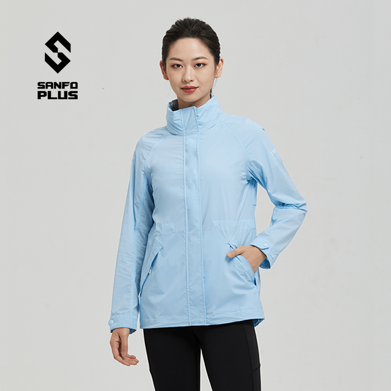 SANFO PLUS SJW-21046 女款春季户外冰雾长款皮肤风衣GENII