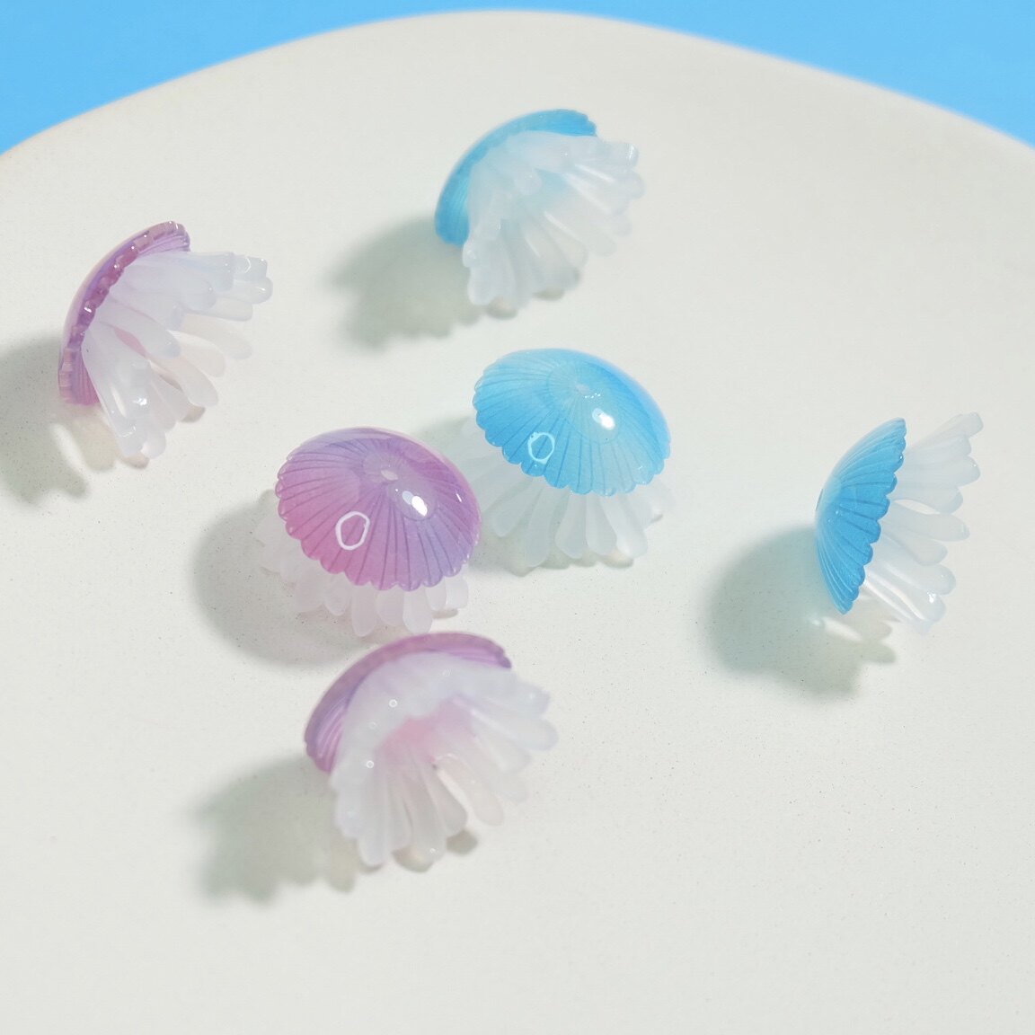 diy奶油胶平价手工配件迷你立体小水母 滴胶手机壳礼物装饰材料包