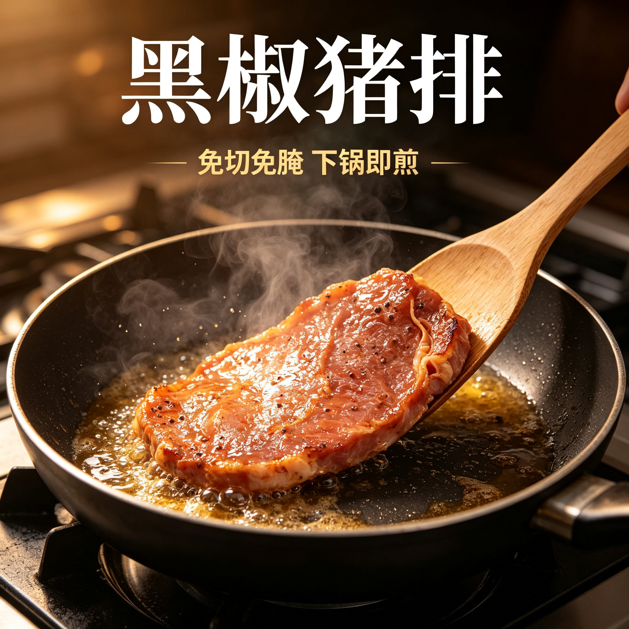 2包500g10片原切黑椒猪扒原切冷冻半成品 里脊黑椒猪排肉商用批发