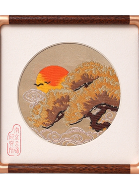 南京云锦研究所放青松礼品摆件