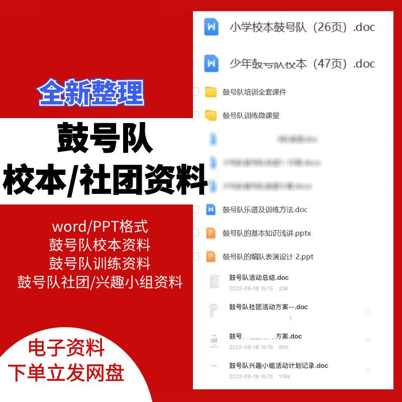 鼓号队校本资料训练资料组建编制谱子鼓号队社团活动计划总结教案