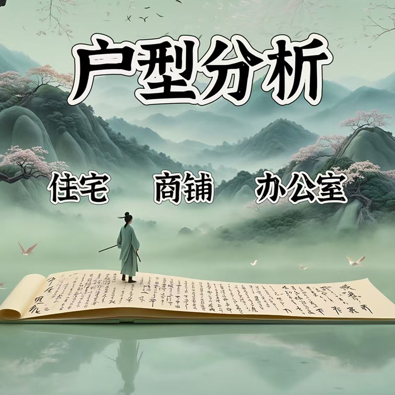 户型图在线分析家居布局买房子选房屋看办公室住宅风山水摆件师父