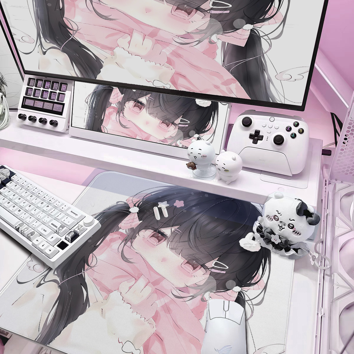 二次元电竞鼠标垫子fps专用小号游戏键盘垫可定制卡通中性滑鼠垫