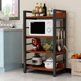 厨房置物架多层落地式多功能家用微波炉锅具收纳架厨房专用储物架