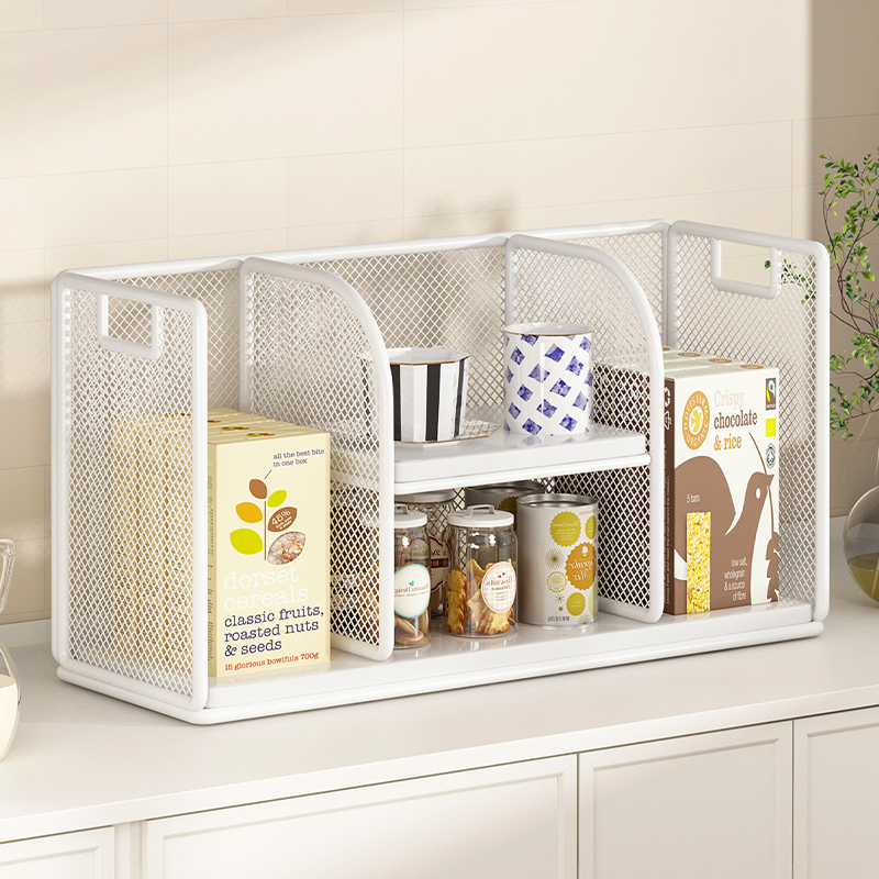 桌面餐桌上小型置物架零食收纳盒水杯收纳架子家用客厅多层储物柜