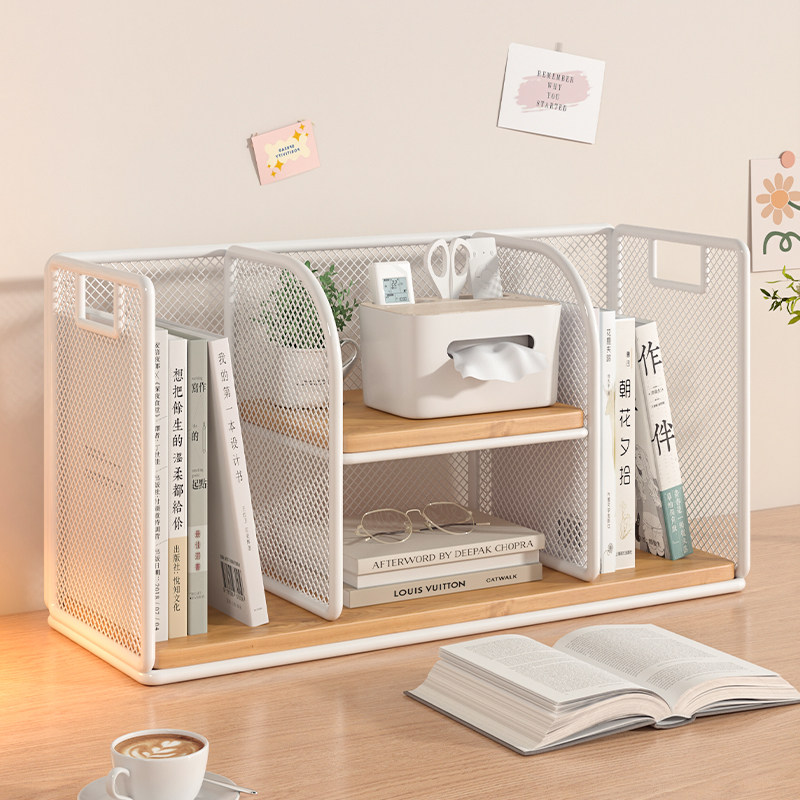 桌面置物架书桌书本收纳架铁艺多层简易办公室台面立式分层文件架,收纳整理,书桌收纳置物架,淘宝优惠券,粉丝福利购,淘宝优惠卷