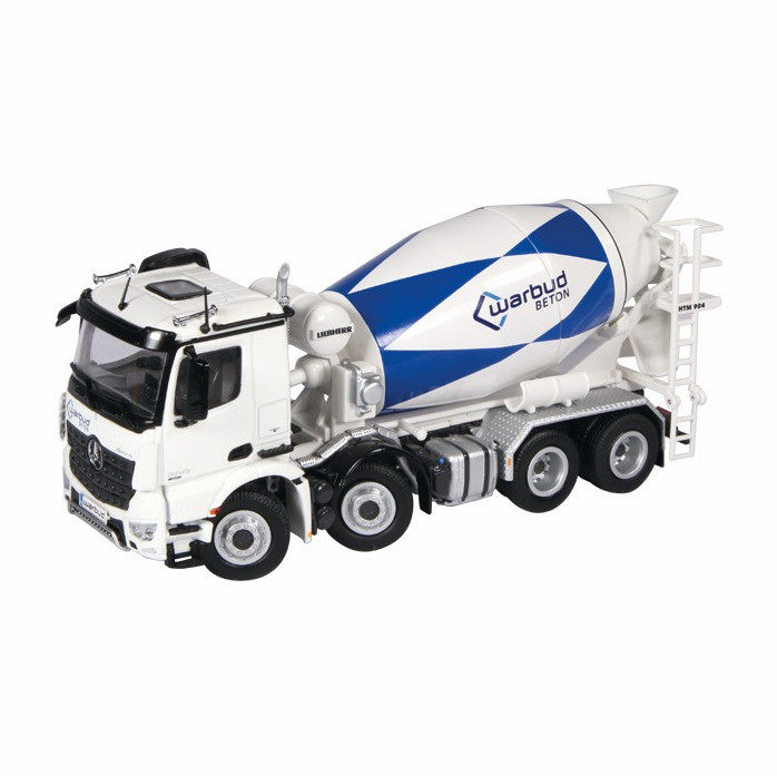 高档nzg1:50 奔驰mb arocs 8x4 混泥土 搅拌车 合金模型warbud#90