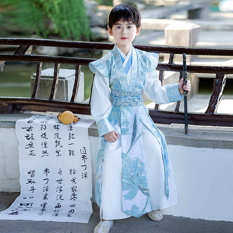 男童汉服套装2026新款小少爷诗朗诵演出服中国风男孩中式春装唐装