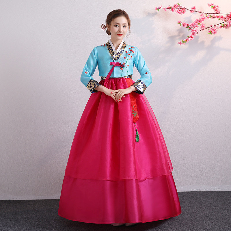 韩国传统宫廷女士亲子韩服古装朝鲜大合唱演出服少数民族舞蹈服饰