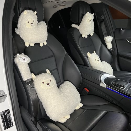 车载创意羊驼头枕腰靠