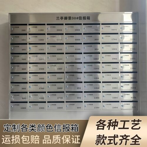 定制小区不锈钢多门室外信报箱