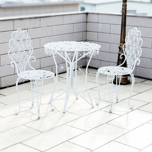 户外桌椅套装休闲桌椅组合露天阳台桌椅茶几三件套室外铁艺桌椅