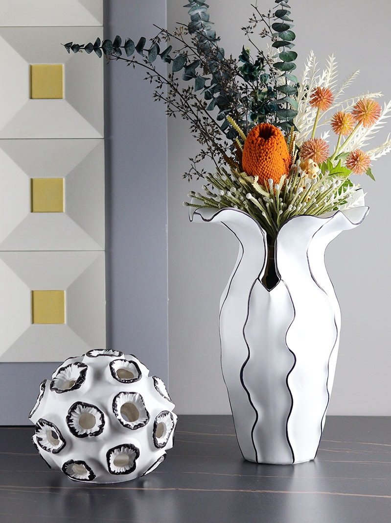 轻奢欧式黑白鱼尾树脂花瓶客厅玄关电视柜创意花器摆件台面软装饰,电子元器件市场,电线扎带/束线带,淘宝优惠券,粉丝福利购,淘宝优惠卷