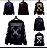 off卫衣圆领男女秋冬套头长袖 OW卫衣油画箭头印花休闲情侣款 上衣