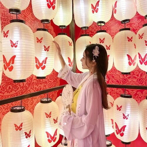 古风灯笼墙民宿装饰悬挂网红汉服古装拍照道具魏晋风夜景宫灯日式