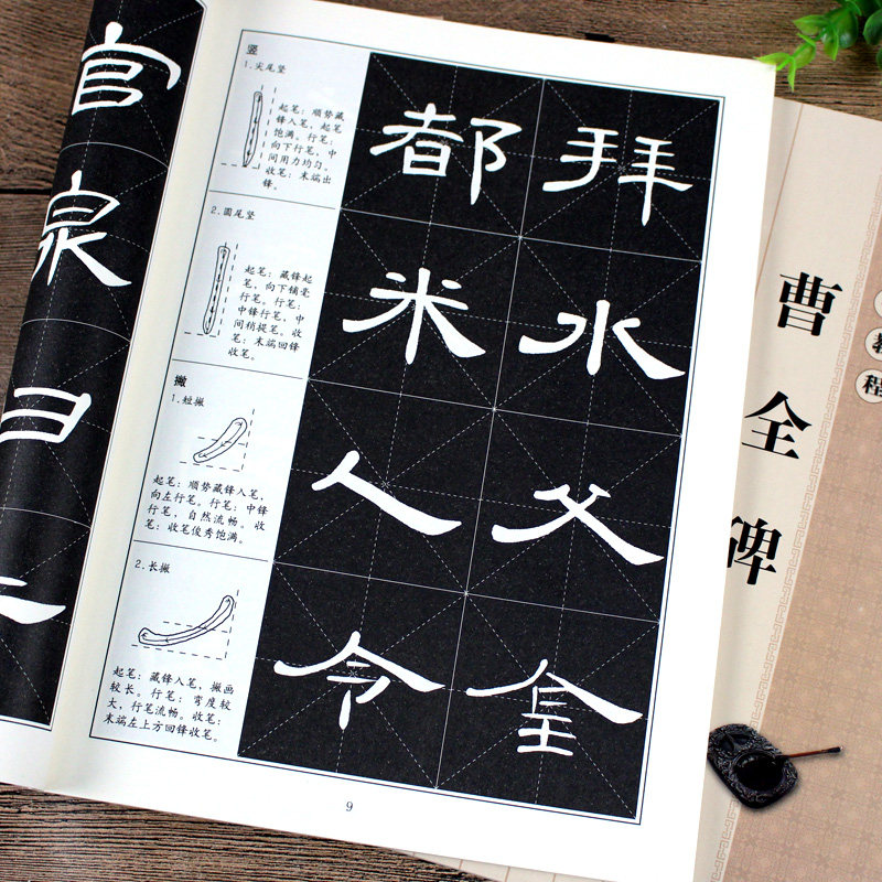汉隶隶书教程 曹全碑隶书教程字帖 临摹初学者成人毛笔书法临摹练习碑帖 译文繁体旁注毛笔书法教程隶属书法字帖 浩瀚文化